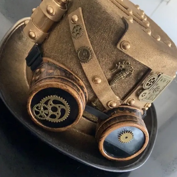 ? Unisex Gothic Steampunk Hat Gold Bottle Metal Gear With Goggles‼️ main image 8